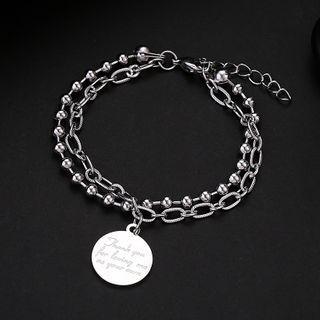 Layered Disc Pendant Bracelet As Shown In Figure - One Size