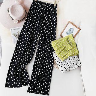 Dotted High Waist Wide Leg Pants