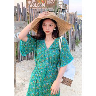 Tasseled Floral Maxi Boho Dress