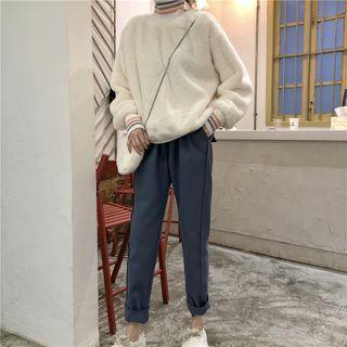 Turtleneck Plain Top / Crossbody Bag / Pants