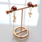 Faux Pearl Dangle Earring Purple - One Size