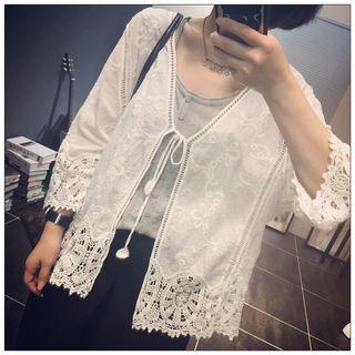 Crochet Trim Light Coat
