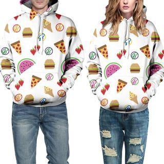 Couple Printed Hooded Pullover