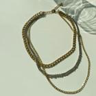 Layered Bold-chain Necklace Gold - One Size