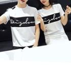 Couple Matching Color Panel Short Sleeve T-shirt / T-shirt Dress