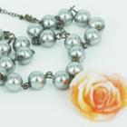 Sleeping Rose Pearl Necklace(peach) One Size