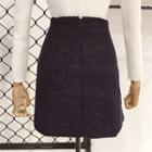 Single-breasted Tweed Pencil Skirt