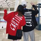 Couple Matching Lettering Buttoned Cardigan