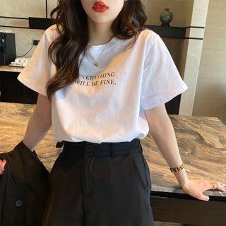 Lettering Loose T-shirt In 6 Colors