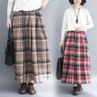 Plaid Semi Maxi Skirt