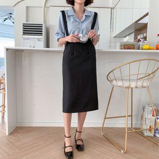 Band-waist Skirt With Suspenders