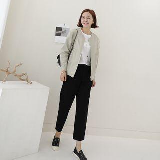 Round-neck Zip-front Jacket