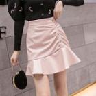 Faux Leather Ruffle Mermaid Skirt