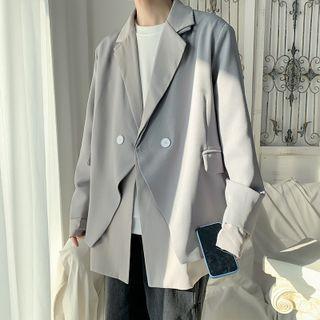 Mock Two-piece Pinstriped Panel Blazer