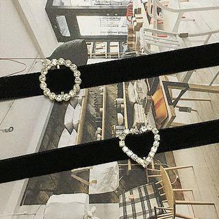 Rhinestone Velvet Choker (various Designs)