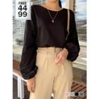 Balloon-sleeve Boxy Cotton T-shirt