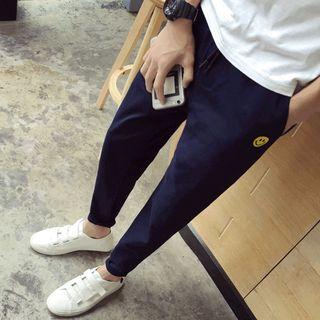 Smiley Embroidered Harem Pants