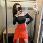 Long-sleeve Two Tone High Low Dress