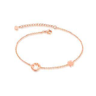 Simple Personality Plated Rose Gold Flower 316l Stainless Steel Anklet Rose Gold - One Size