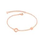 Simple Personality Plated Rose Gold Flower 316l Stainless Steel Anklet Rose Gold - One Size