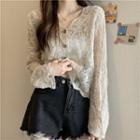 Long-sleeve V-neck Lace Cardigan