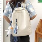 Plain Zipped Nylon Backpack