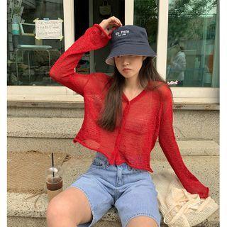 See-through Crop Cardigan