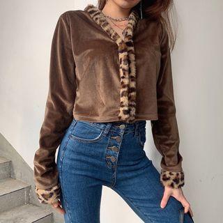 Long-sleeve Fluffy Panel T-shirt