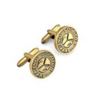 Fashion Vintage Plated Gold Geometric Round Copper Coin Cufflinks Golden - One Size