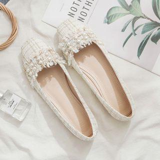 Faux Leather Fabric Flats