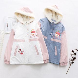 Strawberry Print Color Block Jacket