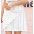 Plus Size Pinstripe Mini Skirt