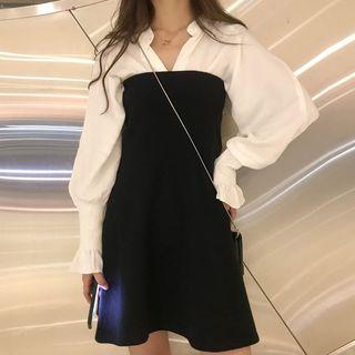 Plain Shirt / Strapless A-line Dress
