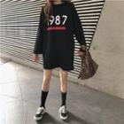 Long Sleeve Letter Print T-shirt Dress