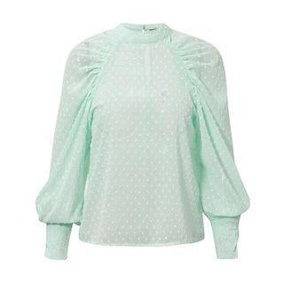 Turtleneck Dotted Blouse