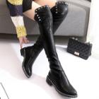 Studded Block Heel Over-the-knee Boots