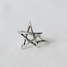 925 Sterling Silver Star Open Ring Vintage Silver - One Size