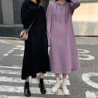 Plain Fleece-lined Hooded Sweatdress