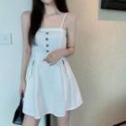 Spaghetti Strap Mini A-line Dress As Shown In Figure - One Size
