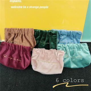 Lettering Velvet Pouch