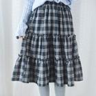 Plaid Frill Trim A-line Skirt