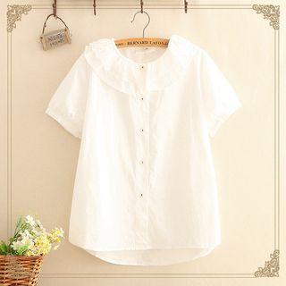 Lace-collar Short-sleeve Blouse