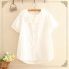 Lace-collar Short-sleeve Blouse