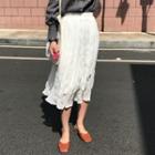 Shirred Midi Skirt