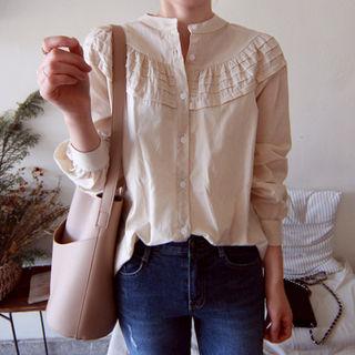 Round-neck Frill-layered Blouse