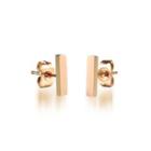 Simple And Fashion Plated Rose Gold Geometric Rectangular Short 316l Stainless Steel Stud Earrings Rose Gold - One Size