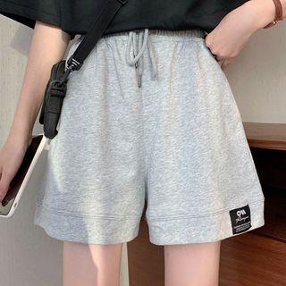 Lettering Wide Leg Sweatshorts