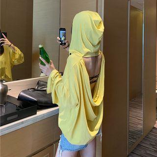 Cutout Open Back Hoodie