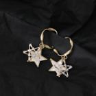 Star Drop Hoop Earring 1 Pairs - 925 Silver Needle - As Shown In Figure - One Size