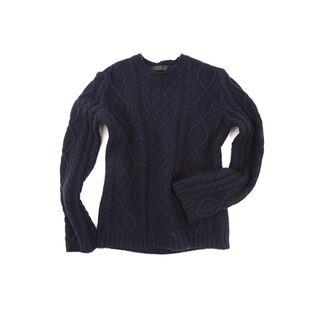 Round-neck Wool Blend Cable-knit Top